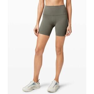 Lululemon Train Times Bike Short 6" Sage Grey Gym Athletic Workout Womens 8